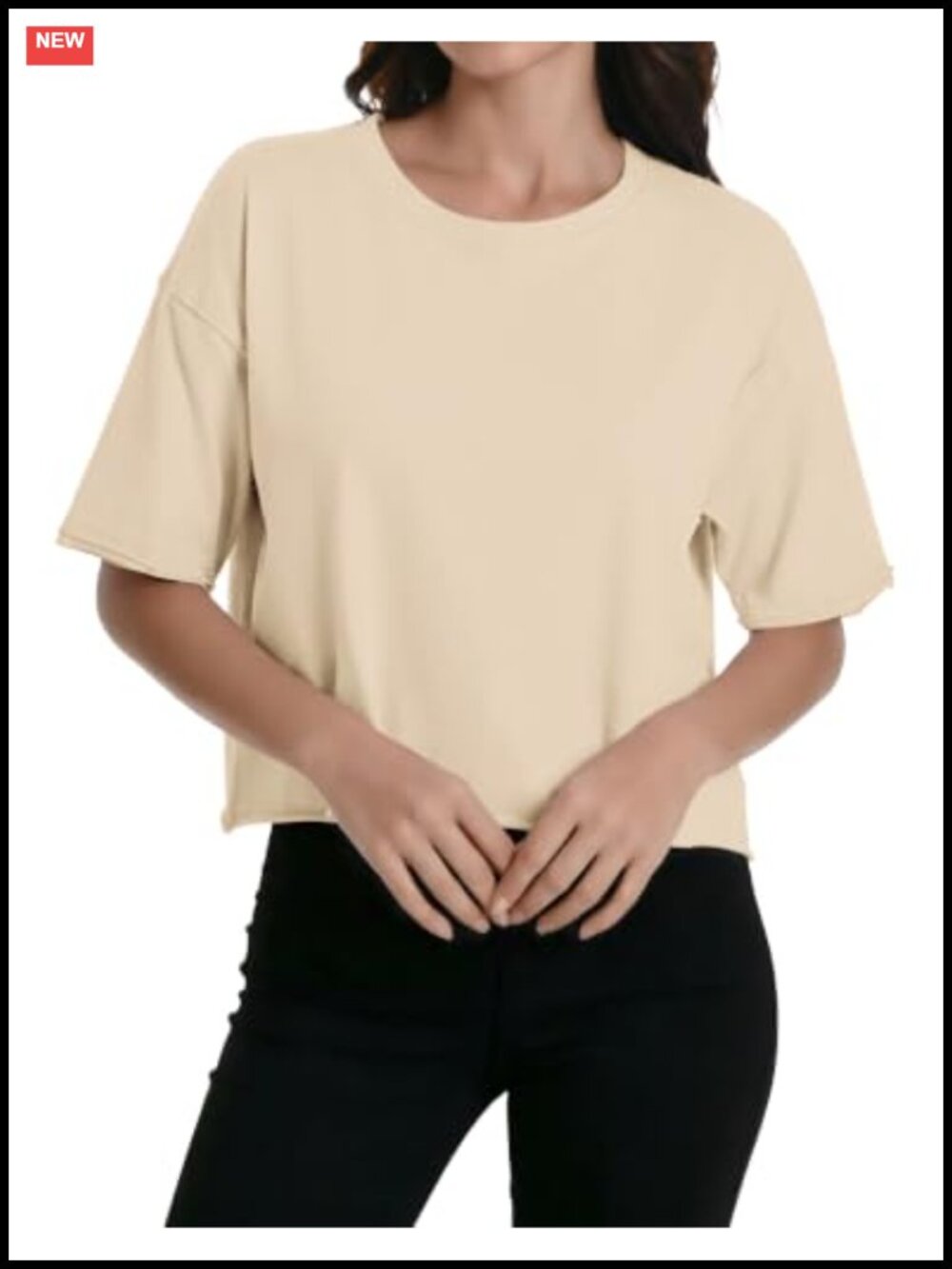 Womens Cotton Blend Crop Top Short Sleeve Athletic Yoga Running T-Shirt